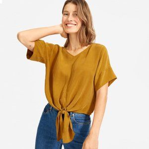 Everlane Cupro Tie-Front Top nwt